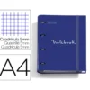 CARPETA CON RECAMBIO MIQUELRIUS EMOTIONS DIN A4 CUADRO 5 MM 4 ANILLAS 35 MM COLOR AZUL MARINO