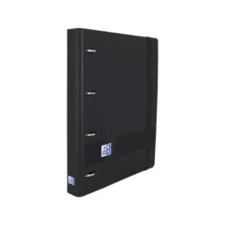 Carpeta con recambio Oxford A4+ Europeanbinder Polyfoam Color Negro 4 anillas 35 mm Tapa extradura con gomilla