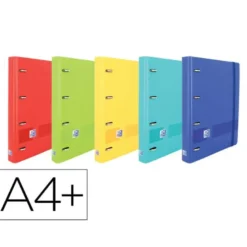 CARPETA CON RECAMBIO OXFORD EUROPEANBINDER LIVE&GO POLYFOAM 4 ANILLAS 35 MM CUADRO 5 MM DIN A4+ COLORES SURTIDOS