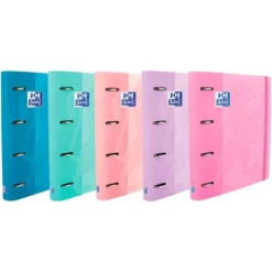 Carpeta con recambio Oxford A4+ Europeanbinder Colores Pastel Surtidos 4 anillas 35 mm Tapa extradura con gomilla