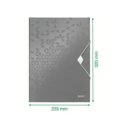 Carpeta de gomas Leitz Wow con solapas Polipropileno Din A4 color Blanco