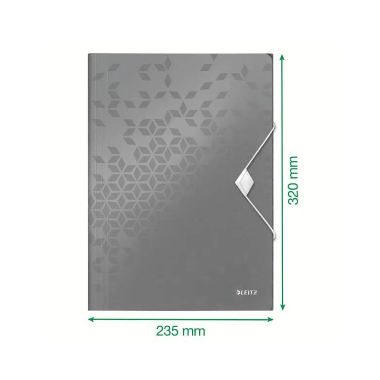 Carpeta de gomas Leitz Wow con solapas Polipropileno Din A4 color Blanco