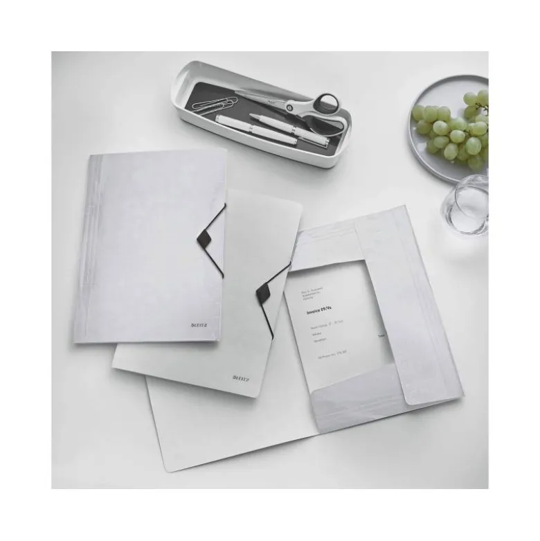 Carpeta de gomas Leitz Wow con solapas Polipropileno Din A4 color Blanco
