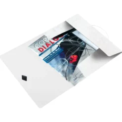 Carpeta de gomas Leitz Wow con solapas Polipropileno Din A4 color Blanco
