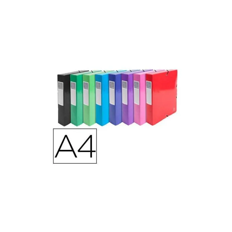 Carpeta de proyecto Exacompta gomas carton plastificado DIN A4 Colores Surtidos (No se puede elegir color)