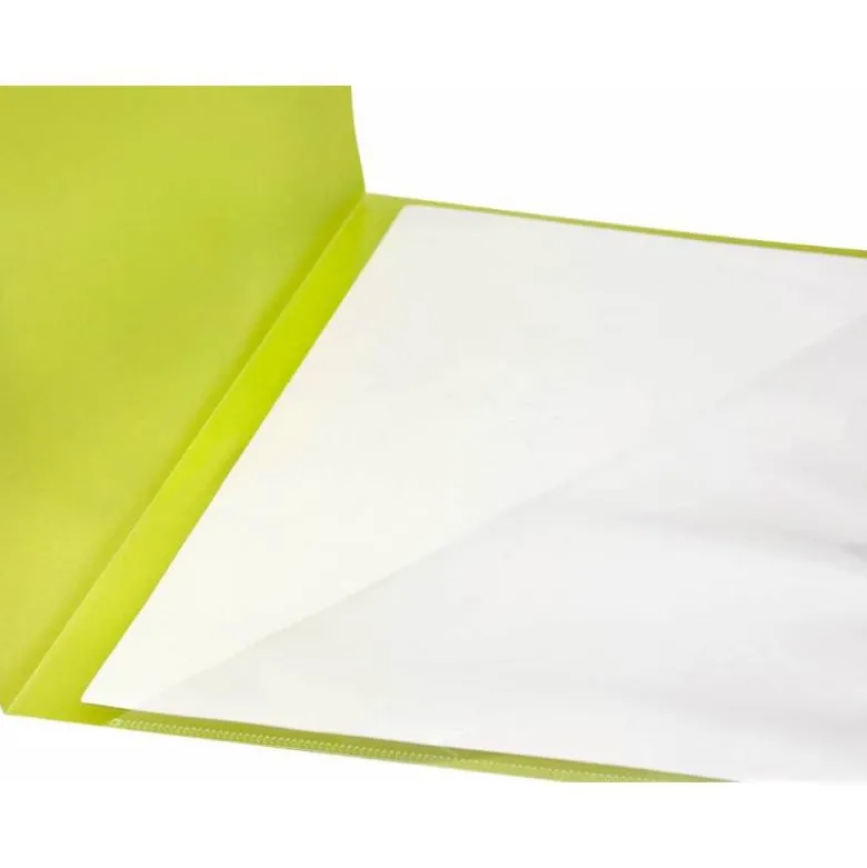 Carpeta dossier broche Liderpapel DIN A4 polipropileno 180 micras 20 hojas color amarillo