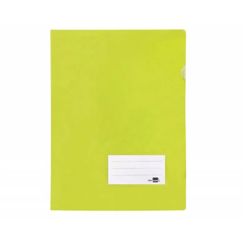 Carpeta dossier broche Liderpapel DIN A4 polipropileno 180 micras 20 hojas color amarillo