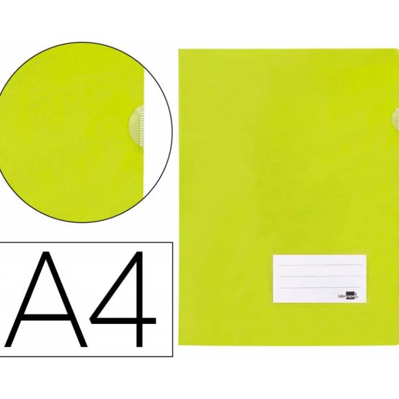 Carpeta dossier broche Liderpapel DIN A4 polipropileno 180 micras 20 hojas color amarillo