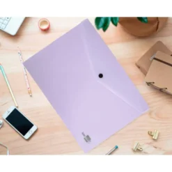 Carpeta dossier broche Liderpapel DIN A4 polipropileno 180 micras 50 hojas color violeta