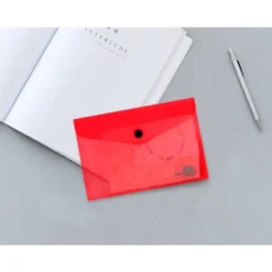 Carpeta dossier broche Liderpapel DIN A7 polipropileno 180 micras 50 hojas color rojo