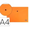 Carpeta dossier broche Liderpapel DIN A4 polipropileno 180 micras 50 hojas color naranja