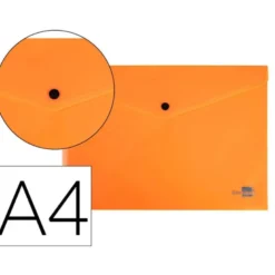 Carpeta dossier broche Liderpapel DIN A4 polipropileno 180 micras 50 hojas color naranja