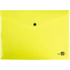 Carpeta dossier broche Liderpapel DIN A4 polipropileno 180 micras 50 hojas color amarillo