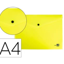 Carpeta dossier broche Liderpapel DIN A4 polipropileno 180 micras 50 hojas color amarillo