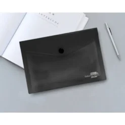 Carpeta dossier broche Liderpapel DIN A6 polipropileno 180 micras 50 hojas color negro