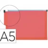 Carpeta dossier con cremallera Liderpapel DIN A5 polipropileno 180 micras color rojo