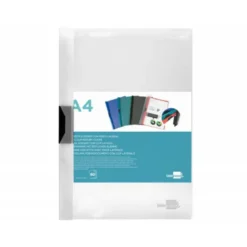 Carpeta dossier con pinza lateral Liderpapel 60 hojas Din A4 color transparente