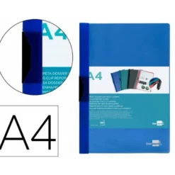 Carpeta dossier con pinza lateral Liderpapel 60 hojas Din A4 color azul