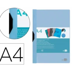 Carpeta dossier con pinza lateral Liderpapel 30 hojas Din A4 color azul