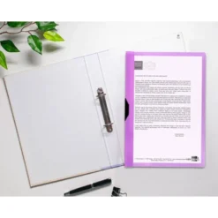 Carpeta dossier con pinza lateral Liderpapel 30 hojas Din A4 color morado