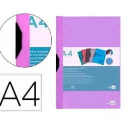 Carpeta dossier con pinza lateral Liderpapel 30 hojas Din A4 color morado