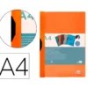 Carpeta dossier con pinza lateral Liderpapel 30 hojas Din A4 color naranja