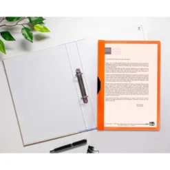 Carpeta dossier con pinza lateral Liderpapel 30 hojas Din A4 color naranja