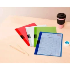 Carpeta dossier con pinza lateral Liderpapel 30 hojas Din A4 color rojo