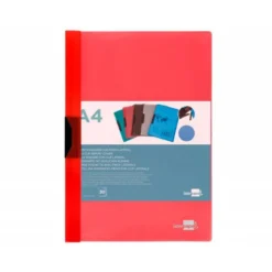 Carpeta dossier con pinza lateral Liderpapel 30 hojas Din A4 color rojo