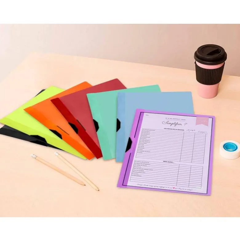 Carpeta dossier con pinza lateral Liderpapel 30 hojas Din A4 color verde