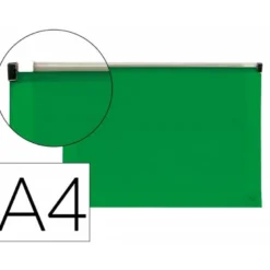 CARPETA DOSSIER LIDERPAPEL DIN A4 CIERRE DE CREMALLERA VERDE