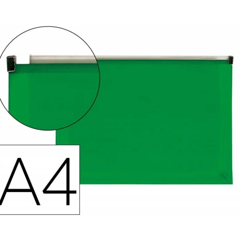 CARPETA DOSSIER LIDERPAPEL DIN A4 CIERRE DE CREMALLERA VERDE
