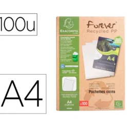 CARPETA DOSSIER UÑERO EXACOMPTA RECICLADO POLIPROPILENO 120 MC DIN A4 CAJA DE 100 UNIDADES
