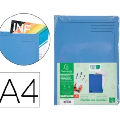 CARPETA DOSSIER UÑERO EXACOMPTA CLEAN SAFE CARTULINA 400 GR DIN A4 AZUL PAQUETE DE 5 UNIDADES