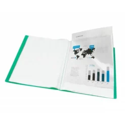 Carpeta escaparate 60 fundas Liderpapel DIN A4 polipropileno color verde
