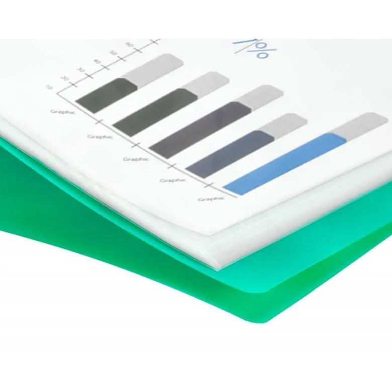 Carpeta escaparate 60 fundas Liderpapel DIN A4 polipropileno color verde