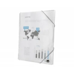 Carpeta escaparate con espiral Liderpapel DIN A4 30 fundas poliporpileno color transparente