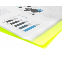 Carpeta escaparate Liderpapel DIN A4 poliporpileno con 30 fundas color amarillo