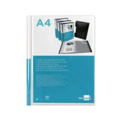 Carpeta escaparate Liderpapel DIN A4 100 fundas polipropileno con cajetín color transparente