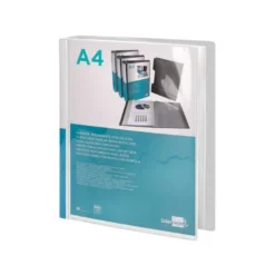 Carpeta escaparate Liderpapel DIN A4 100 fundas polipropileno con cajetín color transparente