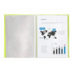 Carpeta escaparate Liderpapel DIN A4 poliporpileno con 20 fundas color amarillo