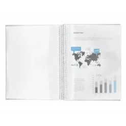 Carpeta escaparate Liderpapel DIN A4 poliporpileno con 80 fundas color transparente