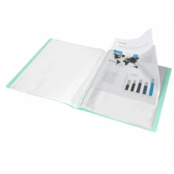 Carpeta escaparate Liderpapel DIN A4 poliporpileno con 20 fundas color verde