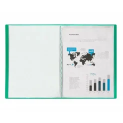 Carpeta escaparate Liderpapel DIN A4 10 fundas polipropileno color verde