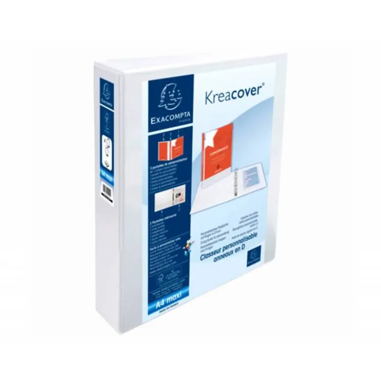 CARPETA EXACOMPTA CANGURO 4 ANILLAS 40 MM DIN A4+ CARTON FORRADO POLIPROPILENO PERSONALIZABLE 3 BOLSILLOS