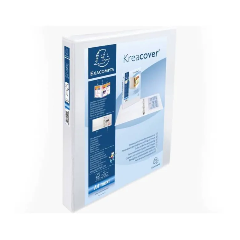 Carpeta Exacompta carton forrado blanca 2 anillas 30 mm