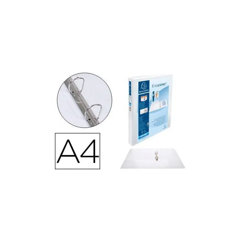 Carpeta Exacompta carton forrado blanca 2 anillas 30 mm