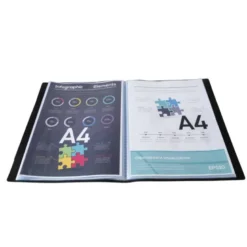 CARPETA EXACOMPTA ESCAPARATE 100 FUNDAS DIN A4 RECICLADA POLIPROPILENO COLORES SURTIDOS