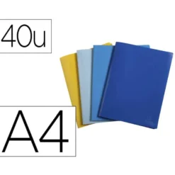 CARPETA EXACOMPTA ESCAPARATE 40 FUNDAS DIN A4 RECICLADA POLIPROPILENO COLORES SURTIDOS