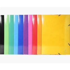 CARPETA EXACOMPTA IDERAMA GOMAS CARTON 600 GR TRES SOLAPAS DIN A3 COLORES SURTIDOS